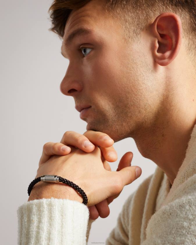 dāvanas Ted Baker Durāna ādas austa rokassprādze brūnā šokolāde vīriešiem 26TV1819