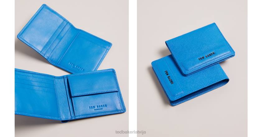 dāvanas Ted Baker audar saffiano maku un karšu turētāja komplekts zils vīriešiem 26TV2014