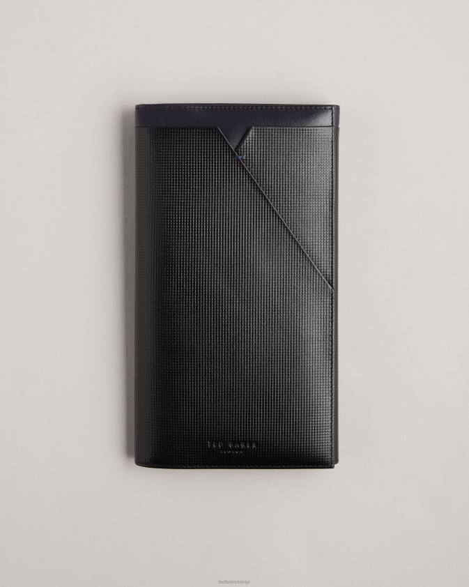 dāvanas Ted Baker gurney tekstūras ādas ceļojumu maks melns vīriešiem 26TV2018