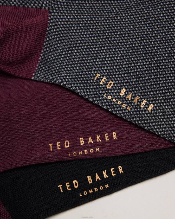 dāvanas Ted Baker prezzie trīs paciņas dažādu zeķu asorti vīriešiem 26TV1898