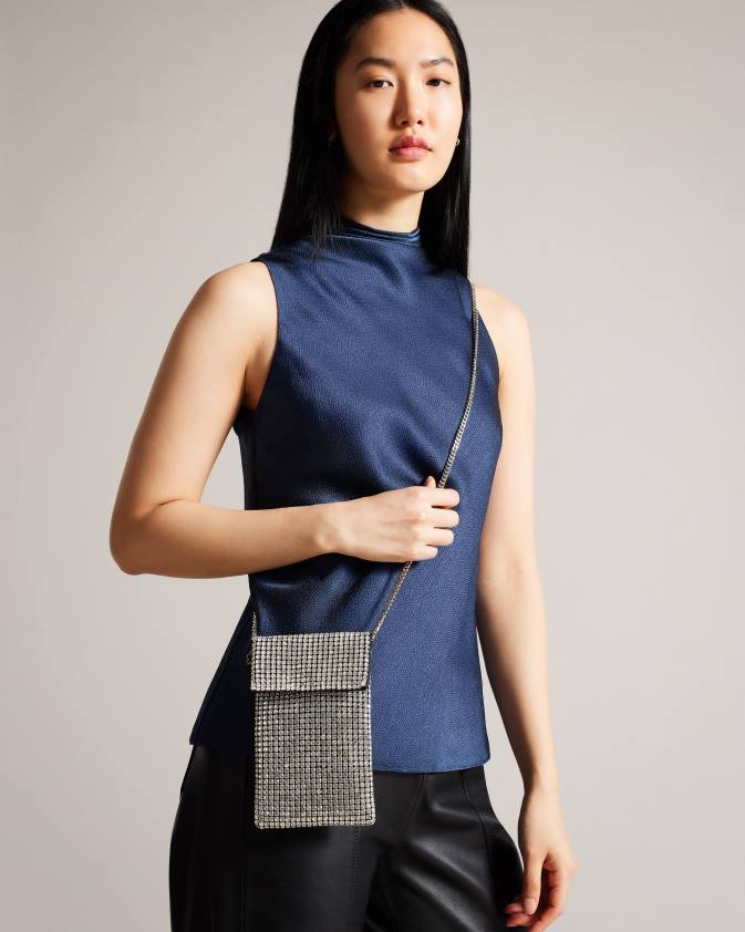 mājas piederumi Ted Baker glitzah kristāla krusta ķermeņa maisiņš Sudrabs kolekcija 26TV791