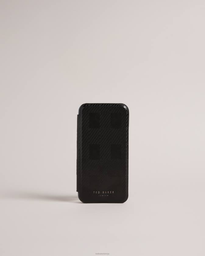 mājas piederumi Ted Baker hcheck house check folio iphone 12/12 pro futrālis melns kolekcija 26TV1985