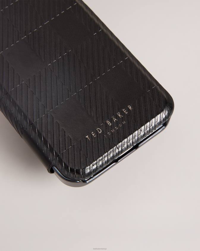mājas piederumi Ted Baker hcheck house check folio iphone 12/12 pro futrālis melns kolekcija 26TV1985