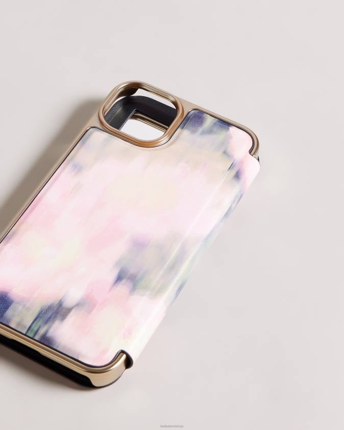 mājas piederumi Ted Baker monetan izplūdis ziedu spogulis folio iphone 14 max rozā kolekcija 26TV2114