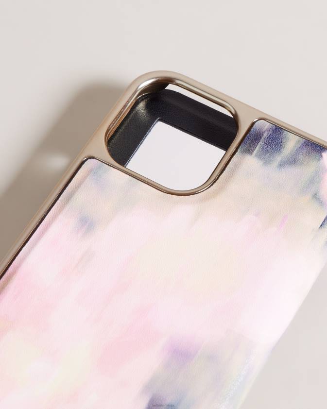 mājas piederumi Ted Baker naudas izpludināts ziedu spogulis folio iphone 12 un 12 pro rozā kolekcija 26TV2113