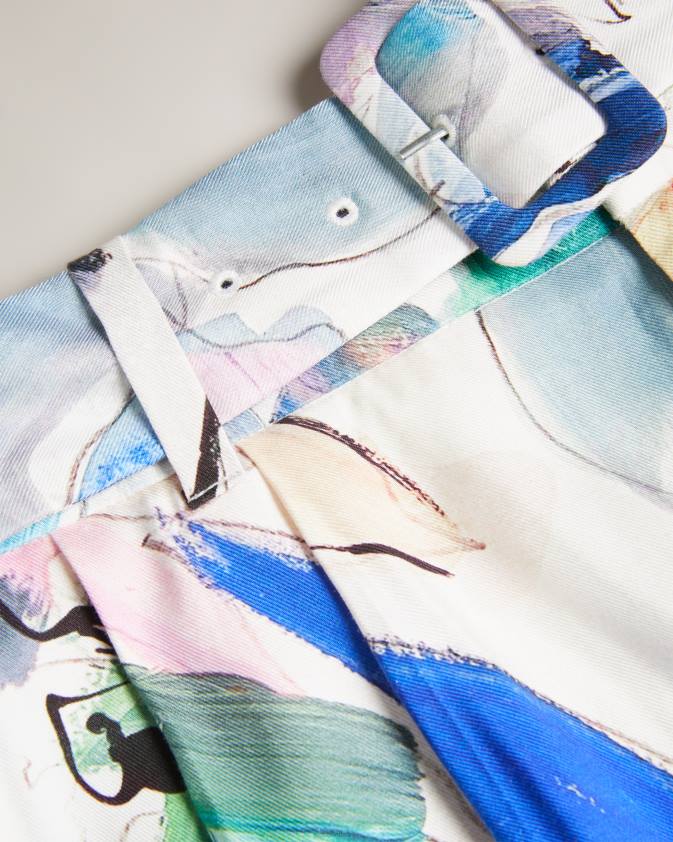 apģērbs Ted Baker tarinah abstract print pielāgoti šorti balts sievietes 26TV439