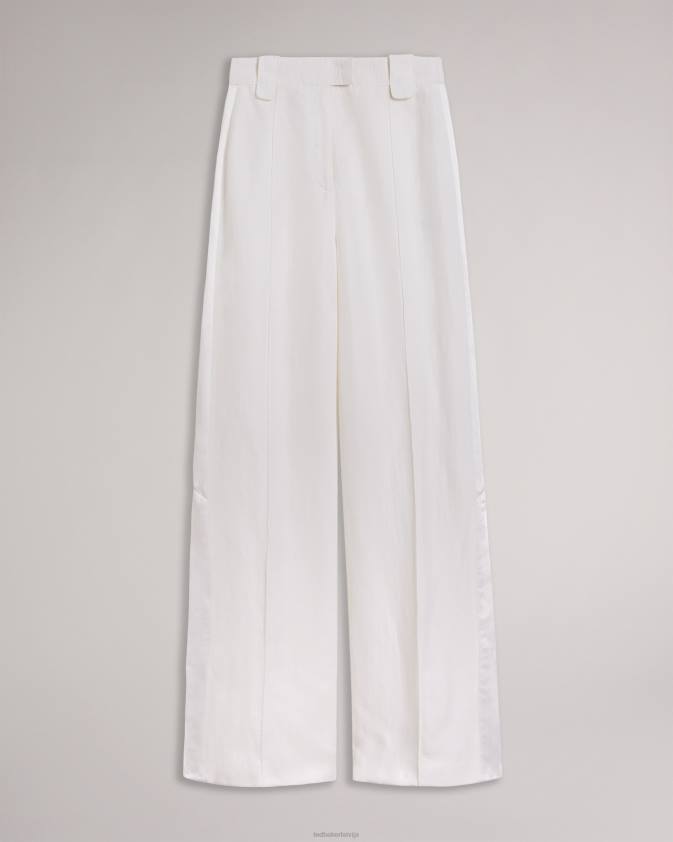 apģērbs Ted Baker astaat platas smokinga bikses ar šķelšanos sānos krēms sievietes 26TV311