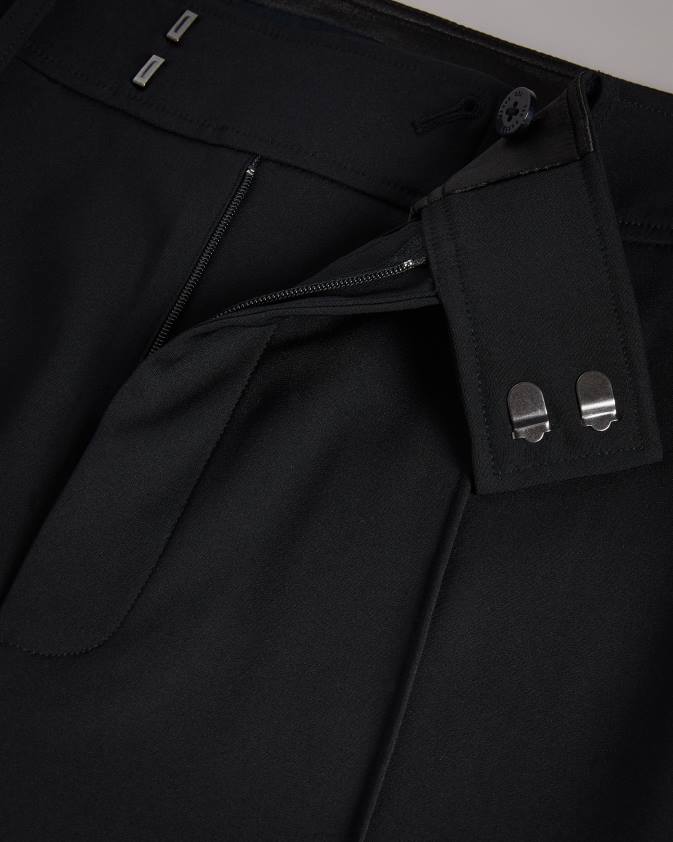 apģērbs Ted Baker hildiat platas bikses ar augstu vidukli melns sievietes 26TV325