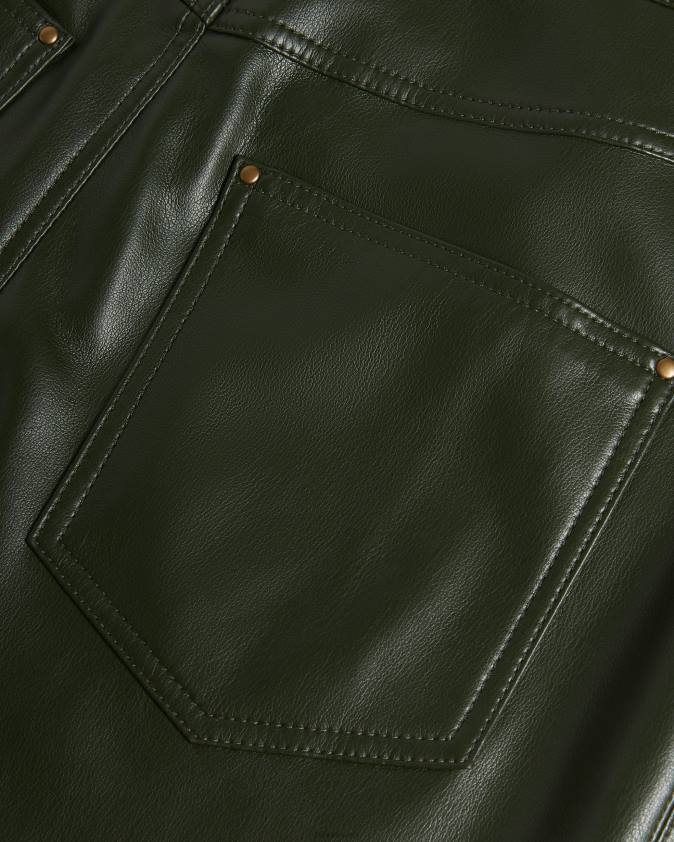 apģērbs Ted Baker pītas taisnas mākslīgās ādas bikses haki sievietes 26TV44