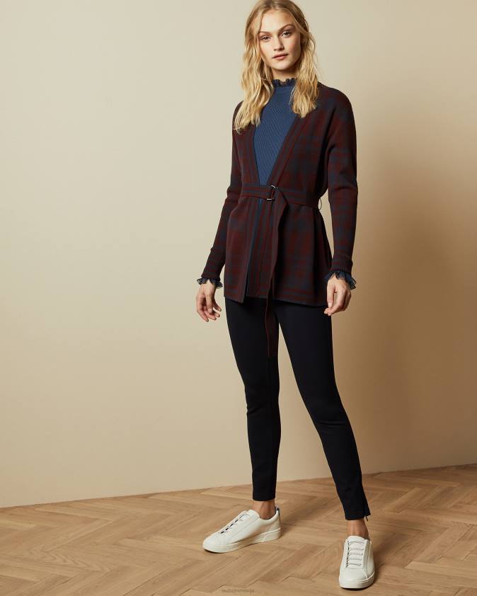 apģērbs Ted Baker strenti skinny zip cuff ponti jeggings tumši zils sievietes 26TV331