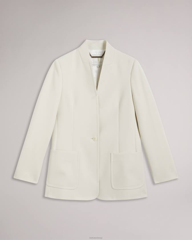 apģērbs Ted Baker ambero vienrindu bleizeris bez apkakles dabisks sievietes 26TV217