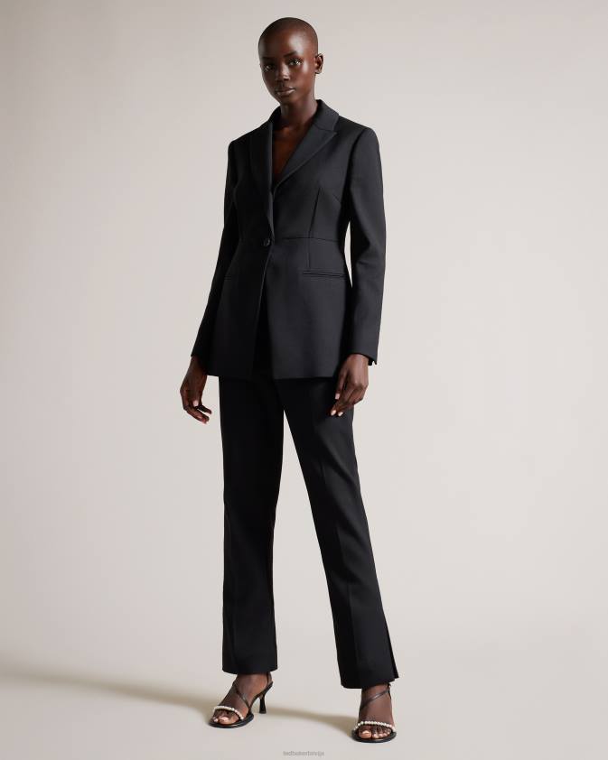 apģērbs Ted Baker fritta āķu jedas vienrindas žakete melns sievietes 26TV224