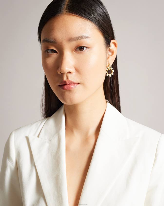 apģērbs Ted Baker llilla vienrindu kokvilnas un lina žakete balts sievietes 26TV383