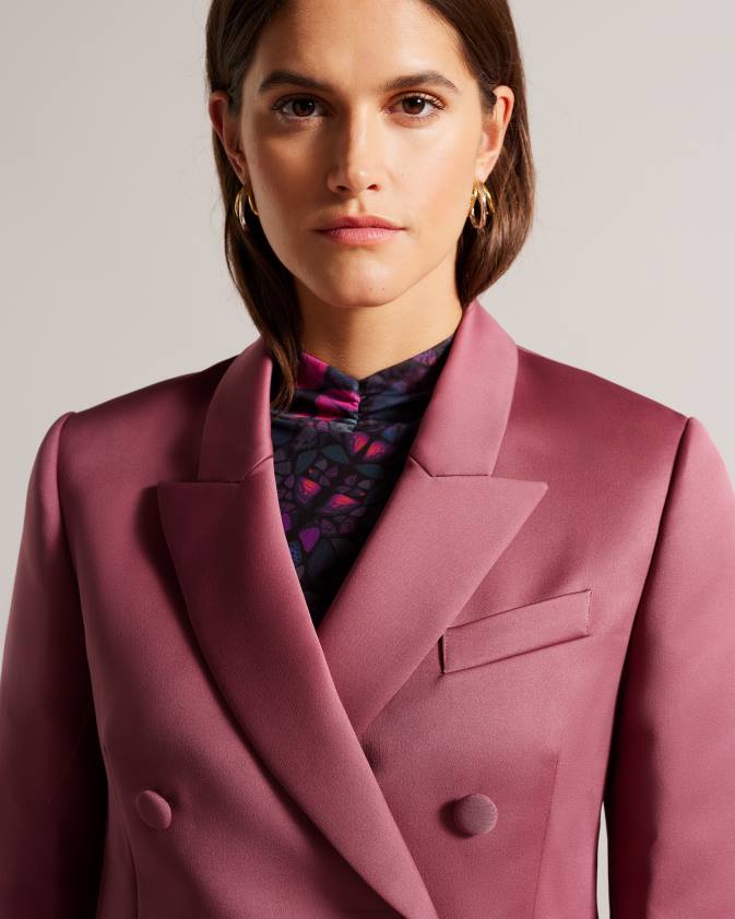 apģērbs Ted Baker serafes divrindu satīna boyfriend žakete dziļi violets sievietes 26TV51