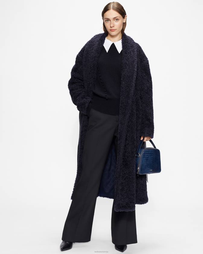 apģērbs Ted Baker aledina trikotāžas džemperis ar apkakles detaļu tumša flote sievietes 26TV632