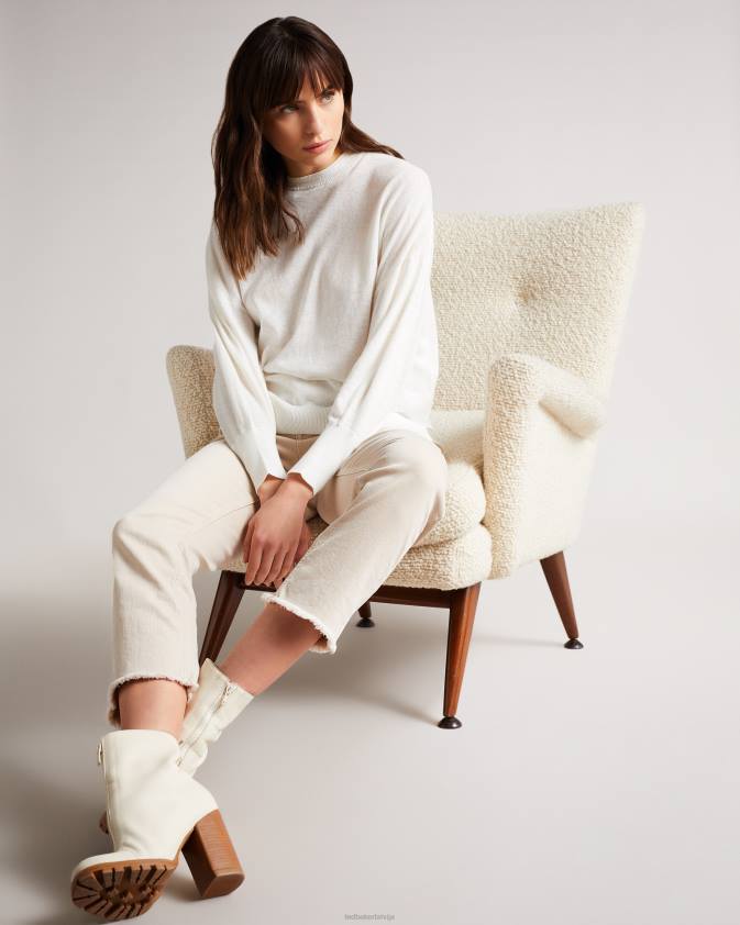 apģērbs Ted Baker nicci piedurkņu detalizēts džemperis balts sievietes 26TV543