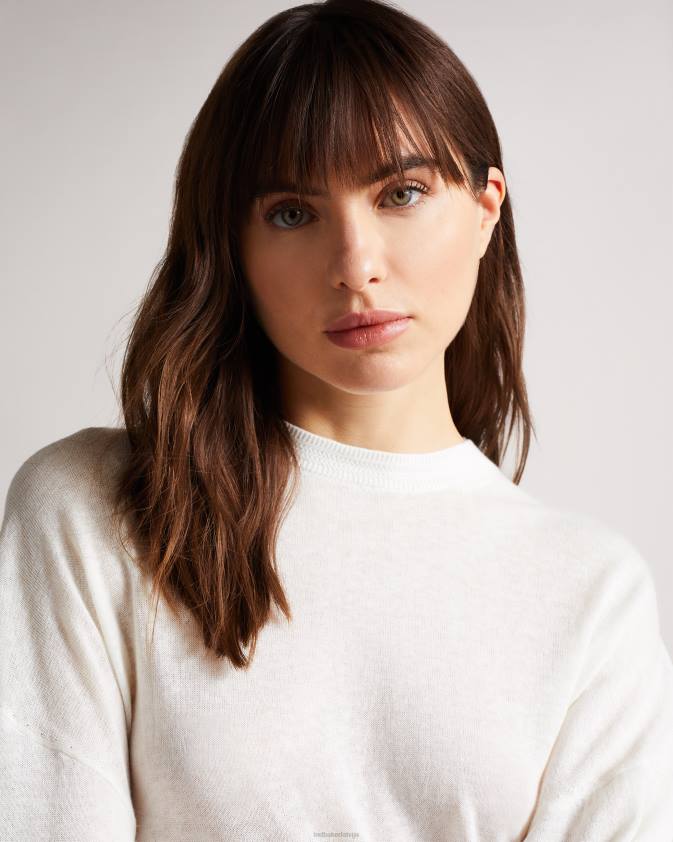 apģērbs Ted Baker nicci piedurkņu detalizēts džemperis balts sievietes 26TV543