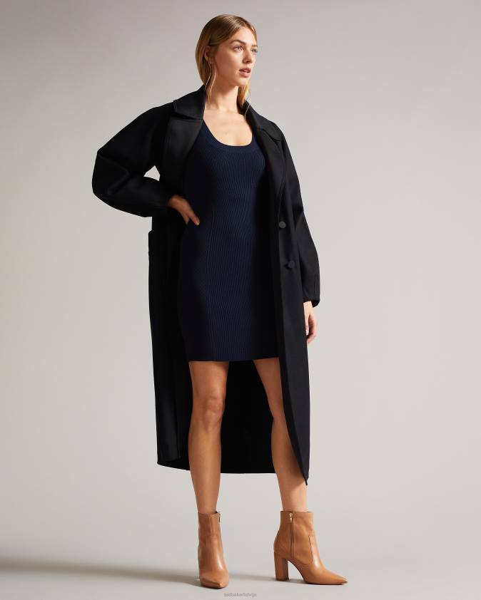 apģērbs Ted Baker dollra scoop kakla bodycon kleita tumši zils sievietes 26TV581