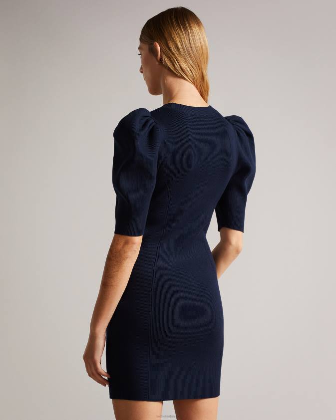 apģērbs Ted Baker dollra scoop kakla bodycon kleita tumši zils sievietes 26TV581