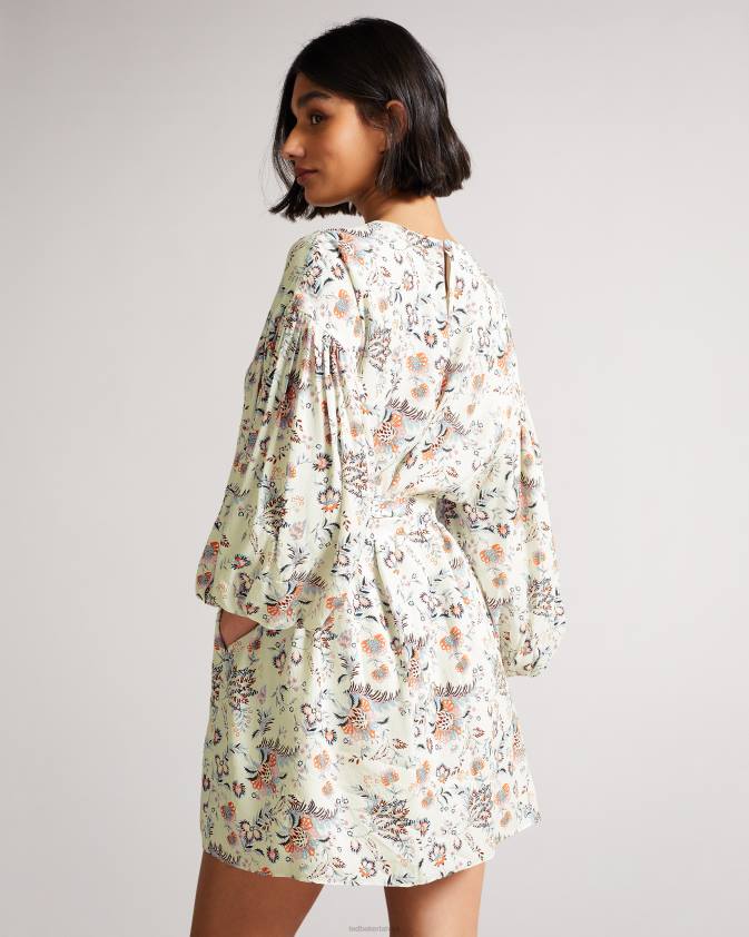 apģērbs Ted Baker gillie mini kleita ar augstu kakla izgriezumu balts sievietes 26TV517