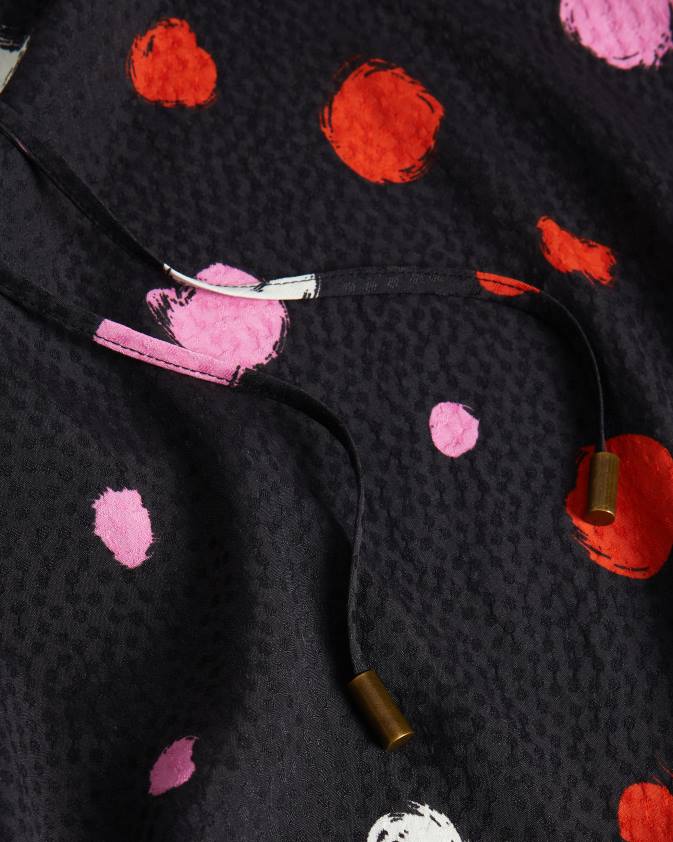 apģērbs Ted Baker lizzzee rievotas sānu detaļas midi kleita melns sievietes 26TV535