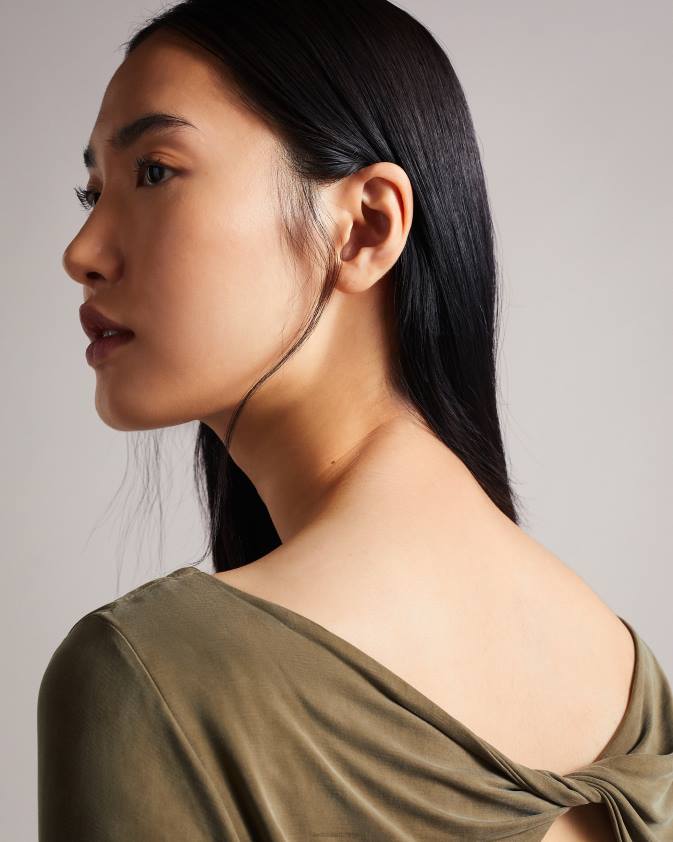 apģērbs Ted Baker neivaeh twist back džersija kleita dk-zaļš sievietes 26TV636