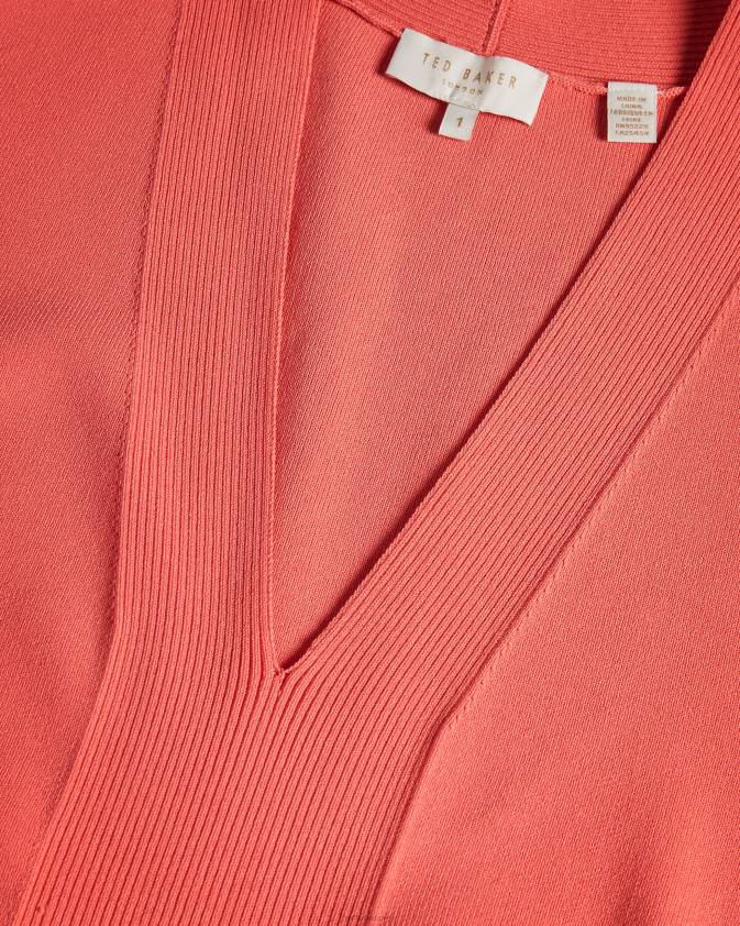 apģērbs Ted Baker novari bodycon kleita ar v veida izgriezumu koraļļi sievietes 26TV612