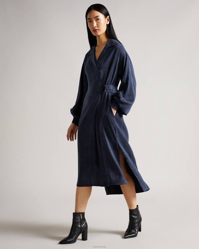 apģērbs Ted Baker sammmie d gredzenu midi kleita tumši zils sievietes 26TV512