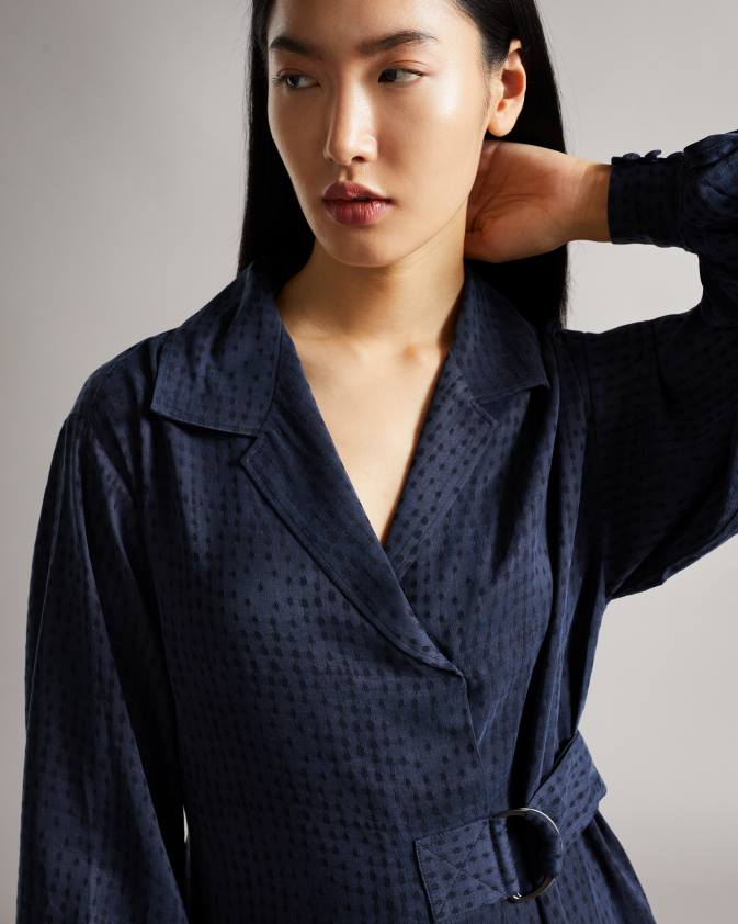 apģērbs Ted Baker sammmie d gredzenu midi kleita tumši zils sievietes 26TV512