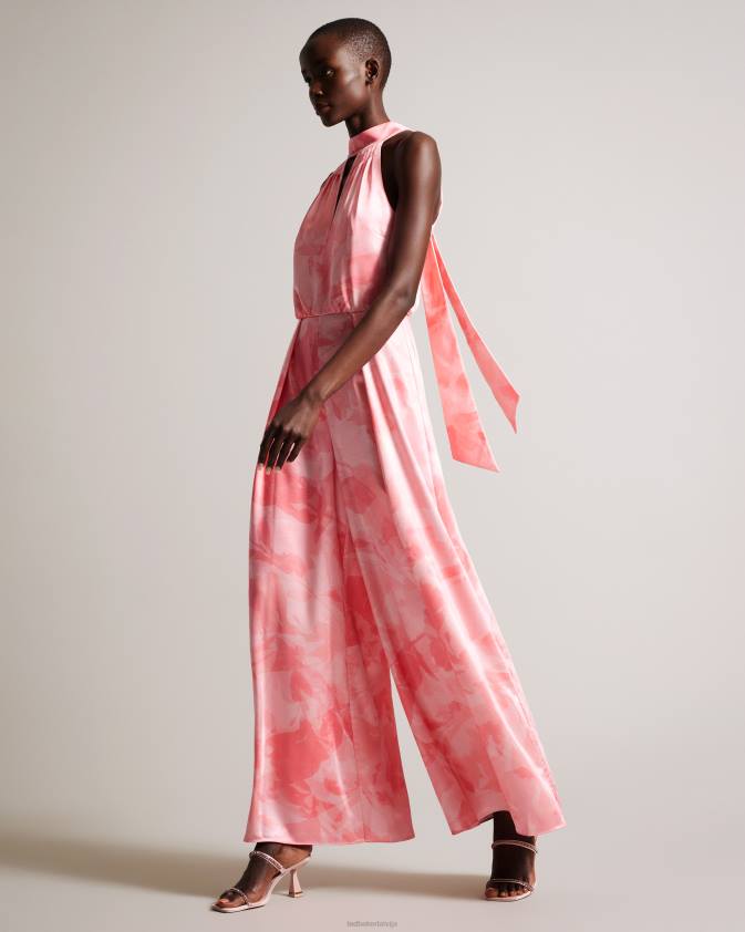 apģērbs Ted Baker tinslee halter kakla plats kāju kombinezons koraļļi sievietes 26TV180