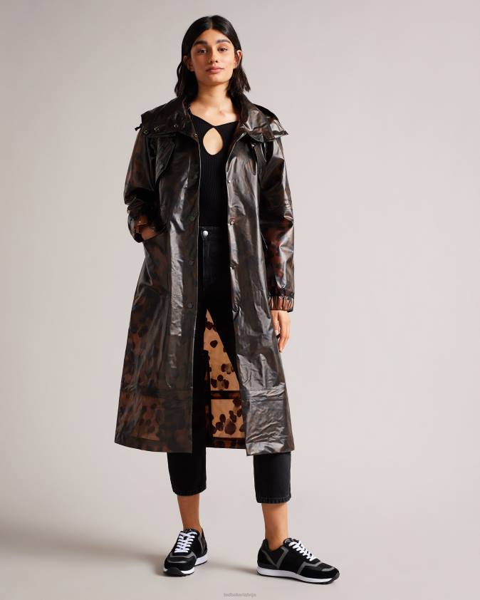 apģērbs Ted Baker Rosalei printed rain mac gaiši brūns sievietes 26TV557