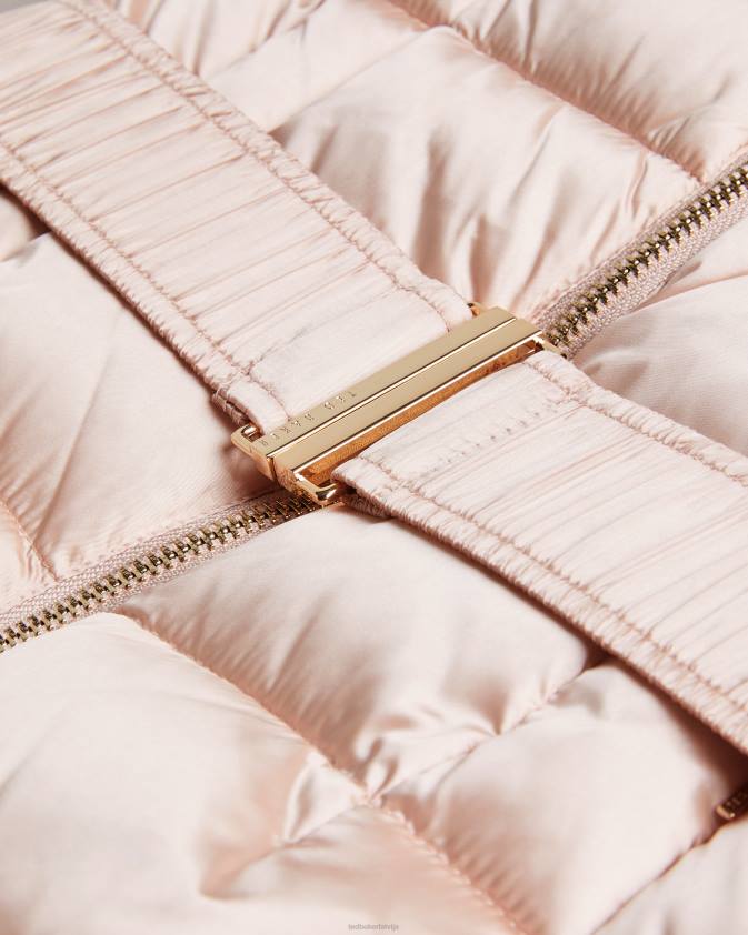 apģērbs Ted Baker abbiiee jostas polsterēts mētelis ar noņemamu kapuci tumši rozā sievietes 26TV45