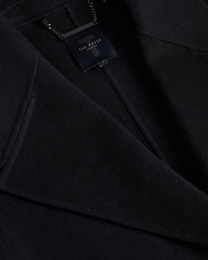 apģērbs Ted Baker caysa kokona mētelis ar lielizmēra apkakli melns sievietes 26TV456