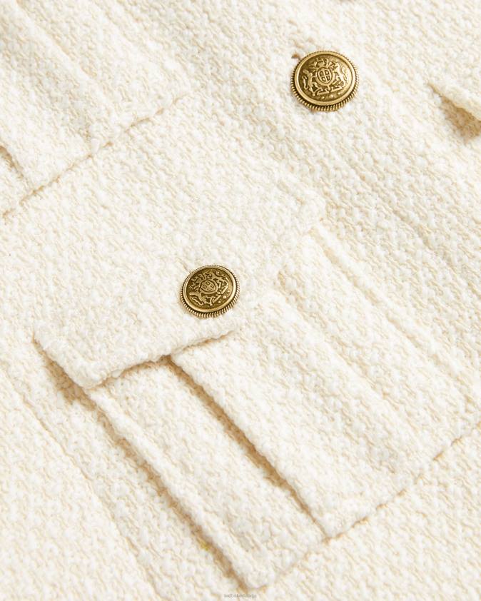 apģērbs Ted Baker cremla apgriezta boucle poga caur jaka dabisks sievietes 26TV126