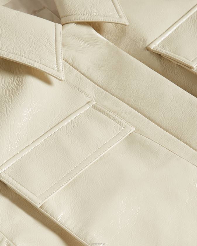 apģērbs Ted Baker foziey tekstūras vinila lauka jaka ziloņkauls sievietes 26TV569