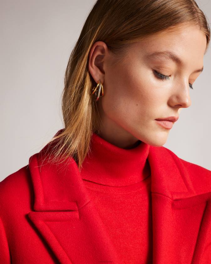 apģērbs Ted Baker frejia pilsētas mētelis ar noņemamu siksnas detaļu sarkans sievietes 26TV452