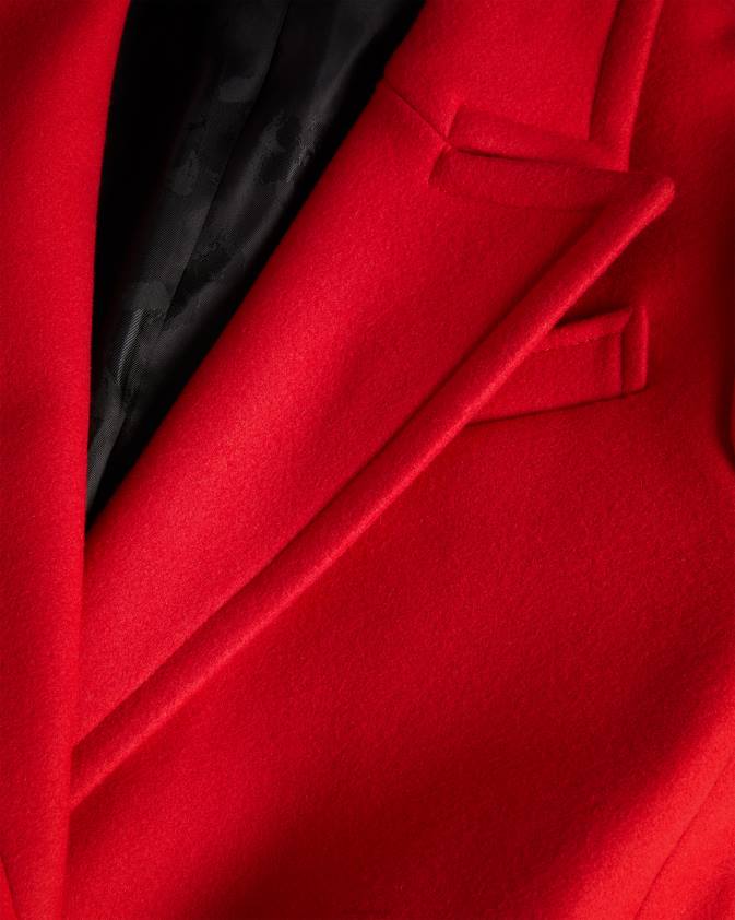 apģērbs Ted Baker frejia pilsētas mētelis ar noņemamu siksnas detaļu sarkans sievietes 26TV452