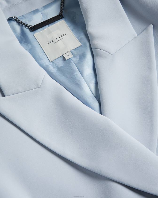 apģērbs Ted Baker hildia longline jaka ar dubultām krūtīm Baby Blue sievietes 26TV194