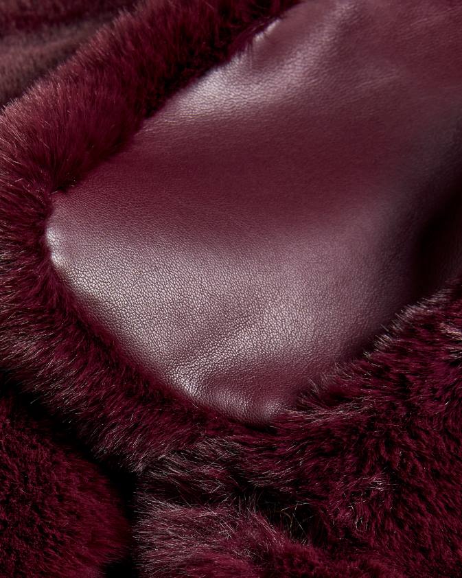 apģērbs Ted Baker liliam mākslīgās kažokādas mētelis gurnu garumā dziļi violets sievietes 26TV454