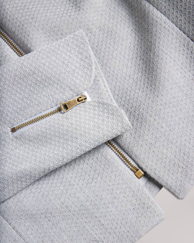 apģērbs Ted Baker michah apgriezta tekstūras jaka gaiši pelēks sievietes 26TV373