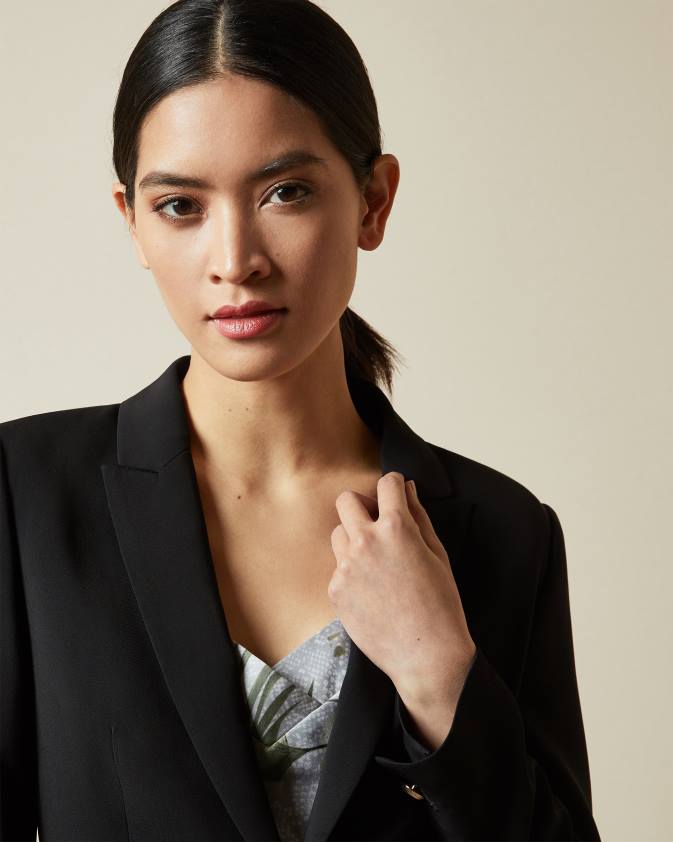 apģērbs Ted Baker raee vienrindu žakete melns sievietes 26TV441