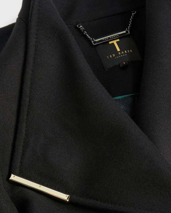 apģērbs Ted Baker rosell gara garuma vilnas apvalks melns sievietes 26TV143