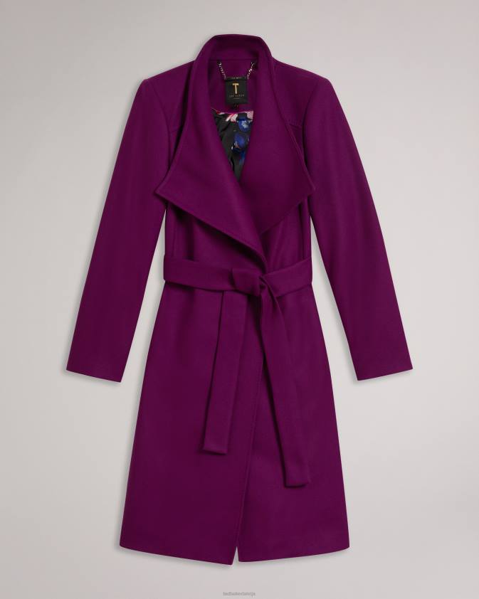 apģērbs Ted Baker sandra midi vilnas apvalks violets sievietes 26TV506