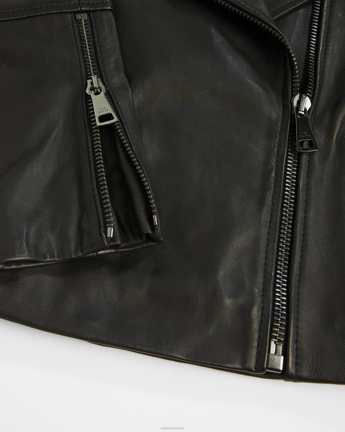 apģērbs Ted Baker ssalli apgrieztas ādas biker jaka melns sievietes 26TV468