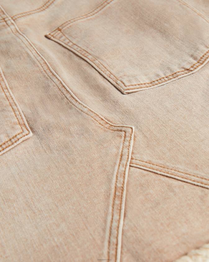 apģērbs Ted Baker ravima raw hem džinsa mini svārki kamielis sievietes 26TV633