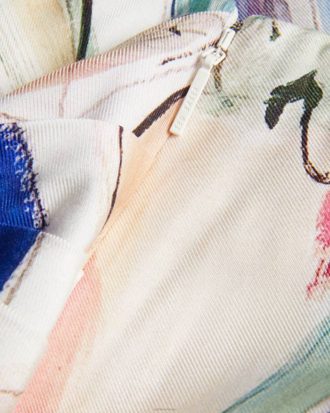 apģērbs Ted Baker salleey asimetrisks twist slip svārki balts sievietes 26TV318