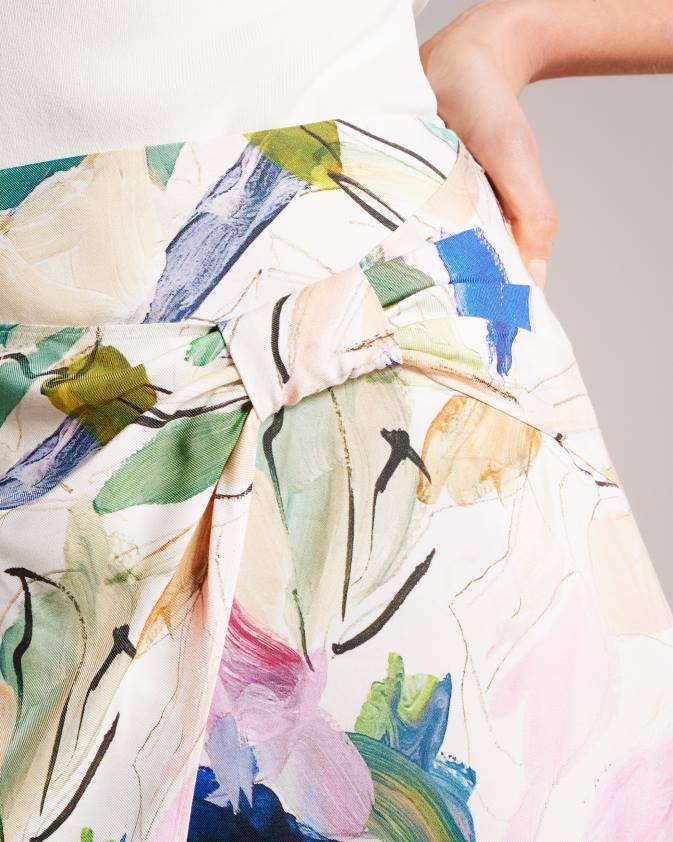 apģērbs Ted Baker salleey asimetrisks twist slip svārki balts sievietes 26TV318