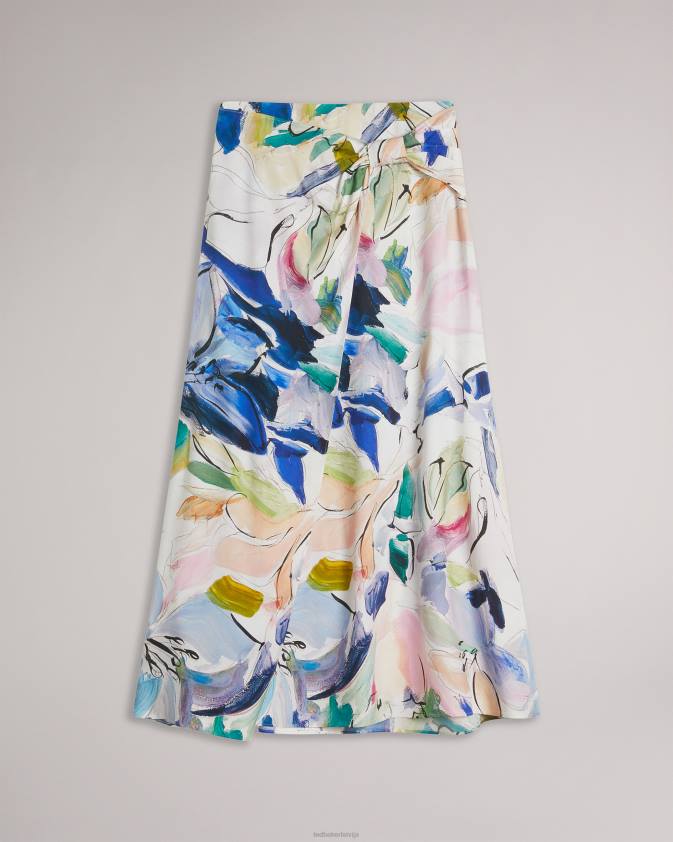 apģērbs Ted Baker salleey asimetrisks twist slip svārki balts sievietes 26TV318