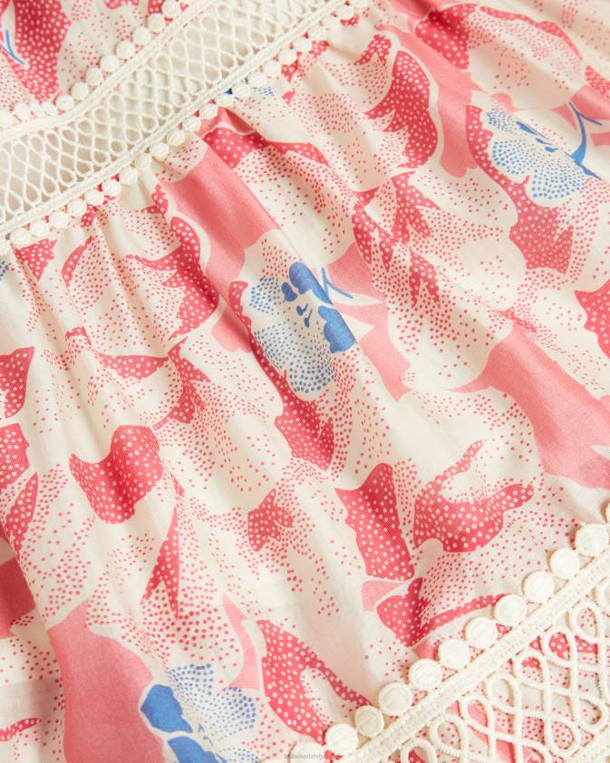 apģērbs Ted Baker tabita full mini svārki ar mežģīņu lenti vidēji rozā sievietes 26TV613