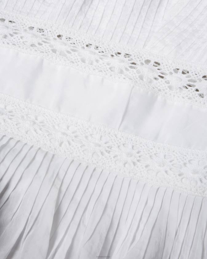 apģērbs Ted Baker pietri mežģīņu ieliktnis peplum tops ar grosgrain lencēm balts sievietes 26TV540